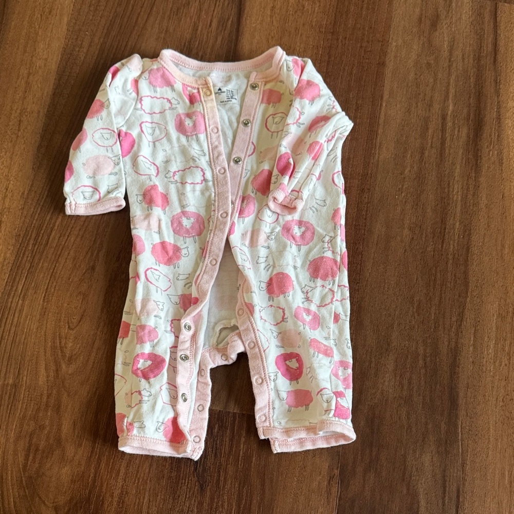 GAP Pink and White Kids One Piece Footie